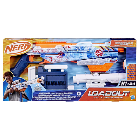JOCURI SI JUCARII - Nerf Blaster Loadout Arctic Zerostriker cu lansator dublu - IoArtify.ro