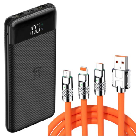 Powerbank Li-Po 10.000 mAh cu Display LED și Cablu Fast Charge 3 în 1 – Soluția ta portabilă pentru încărcare rapidă [1]