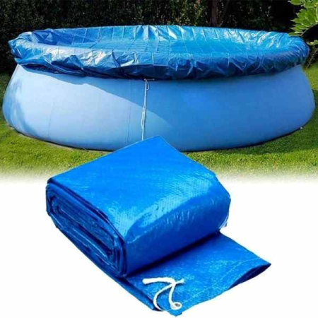 Prelata Universala pentru Acoperire Piscine Gonflabile Rotunde cu Diametru 244 cm Material PVC Impermeabila Albastru – IoArtify.ro [4]