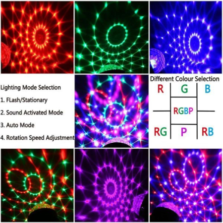 Transformă-ți petrecerea cu Proiector Disco LED RGB cu Senzor de Sunet – efecte spectaculoase și iluminare vibrantă! [2]