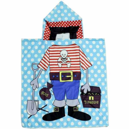 Piscine, Colaci și Accesorii înot - Prosop de Baie Pentru Copii Tip Halat din Microfibra 250 g/m² 58 x 57 cm Model cu Pirati - IoArtify.ro