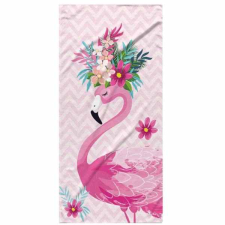 Piscine, Colaci și Accesorii înot - Prosop pentru Plaja Model Flamingo Microfibra Uscare Rapida 266 g/m² 150 x 70 cm Roz - IoArtify.ro
