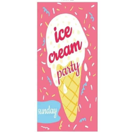 LIFESTYLE & PERSONAL - Prosop pentru Plaja din Microfibra Model cu Inghetata Uscare Rapida 150 x 70 cm Roz - IoArtify.ro