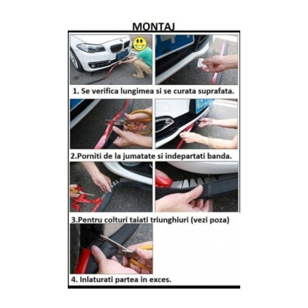 Protecție spoiler și prelungire bară din cauciuc CARBON Negru – Montaj ușor, personalizabil pentru față, spate sau laterală [3]