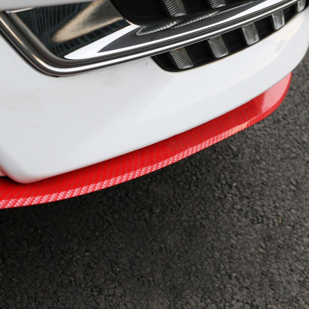 AUTO, MOTO & TRANSPORT - Protectie spoiler prelungire bara fata spate din cauciuc culoare CARBON Rosu rezistenta la impact - IoArtify.ro