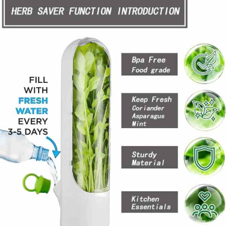 Recipient pentru Depozitarea si Mentionerea Proaspata a Ierburilor Aromate in Frigider Alb 25 x 6.5 cm BPA Free – IoArtify.ro [4]