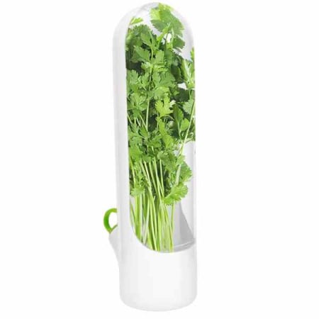 Organizare Casă - Recipient pentru Depozitarea si Mentionerea Proaspata a Ierburilor Aromate in Frigider Alb 25 x 6.5 cm BPA Free – IoArtify.ro