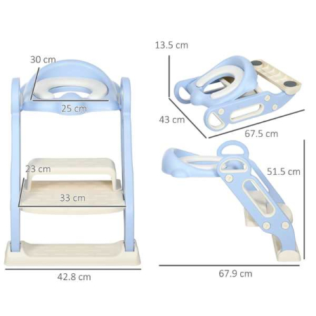 Reductor Pliabil cu Manere Scara cu Trepte Anti-Derapante Inaltator pentru WC Perna Moale Detasabila si Impermeabila PP Eco Friendly 67.9 x 42.8 x 51.5 cm Albastru – IoArtify.ro [1]