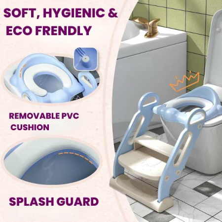 Reductor Pliabil cu Manere Scara cu Trepte Anti-Derapante Inaltator pentru WC Perna Moale Detasabila si Impermeabila PP Eco Friendly 67.9 x 42.8 x 51.5 cm Albastru – IoArtify.ro [3]