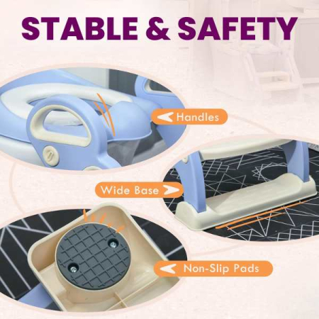 Reductor Pliabil cu Manere Scara cu Trepte Anti-Derapante Inaltator pentru WC Perna Moale Detasabila si Impermeabila PP Eco Friendly 67.9 x 42.8 x 51.5 cm Albastru – IoArtify.ro [4]