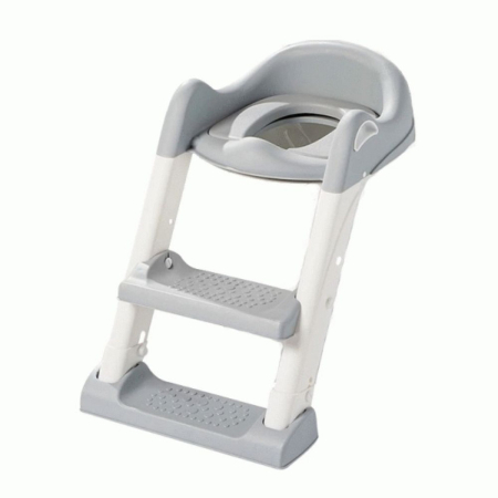 Reductor Pliabil pentru WC cu Scara 2 Trepte Anti-aderente Reglabile in 2 pozitii Sezut Impermeabil PP Eco Friendly 39 x 16 x 38 cm Gri – IoArtify.ro [1]