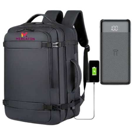 Pachete Promoționale - Rucsac Extensibil Compatibil cu Laptopuri Pana la 17.3 Inch cu Baterie Reincarcabila Powerbank 10000 mAh – IoArtify.ro