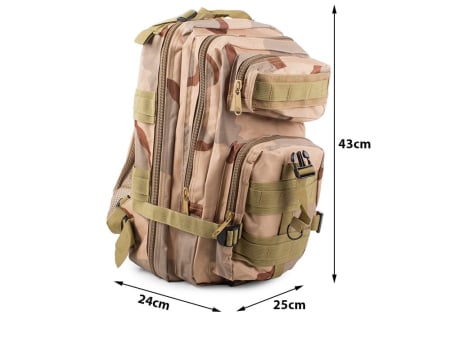 Rucsac tactic militar Capacitate 30 litri Impermeabil Nuante Bej Camuflaj 43x24x25 cm – IoArtify.ro [6]