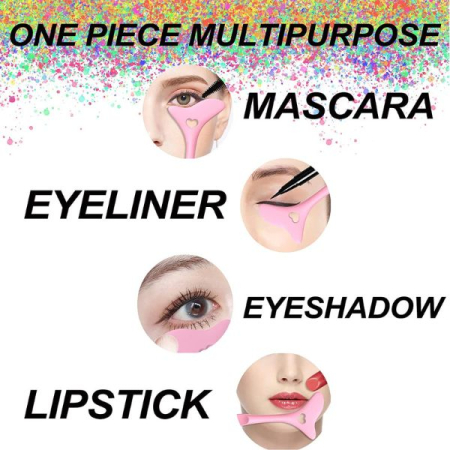 Sablon multifunctional 4in1 Eyeliner din silicon pentru machiaj Roz cu design ergonomic – IoArtify.ro [8]