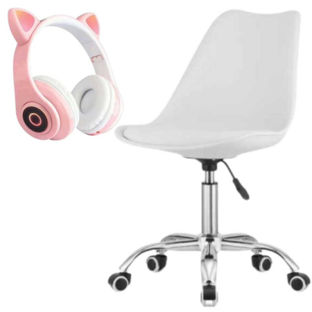 Îmbunătățește-ți spațiul de lucru cu stil și confort: set ergonomic birou și căști wireless cu LED roz! [2]