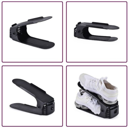 Set 20 buc Organizator Suport pentru Incaltaminte Reglabil 3 Pozitii 6x25.5x11 17 cm Negru – IoArtify.ro [2]