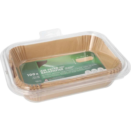 Diverse bucătărie - Set 100 Hartii de Copt pentru Airfryer cu Corp Dublu Forma Dreptunghiular 40 g/m² 14 x 22 cm – IoArtify.ro