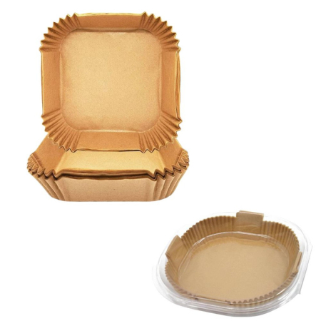 Diverse bucătărie - Set 100 Hartii de copt sau prajit pentru Airfryer Forma patrat 20 x 20 cm in suport de plastic cu capac – IoArtify.ro