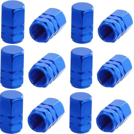 Accesorii roți - Set 12 Capace Hexagonale pentru Valva Auto Aliaj Aluminiu Lungime 1.8 cm Albastru – IoArtify.ro