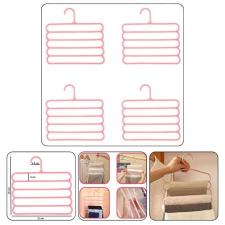 Set 12 Umerase Multifunctionale din Plastic cu 5 pozitii pentru Haine si Accesorii Anti-derapante 31 x 31 cm Roz Maro si Albastre – IoArtify.ro [4]