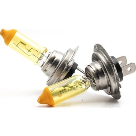 Set 2 Becuri H7 Galbene 12V 55W pentru Proiectoare de Ceață, Faruri, Temperatura 3000K [1]