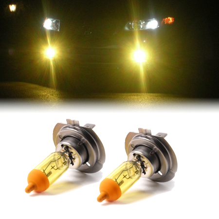 Electrice si Electronice Auto - Set 2 Becuri H7 Galbene 12V 55W pentru Proiectoare de Ceață, Faruri, Temperatura 3000K