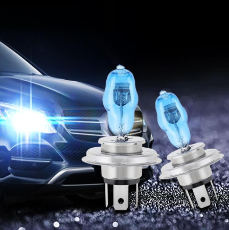 Becuri halogen - Set 2 becuri halogen H4 P43 HOD HI POWER 90 100W lumina alba 5000K 12V cu mufe ceramice - IoArtify.ro