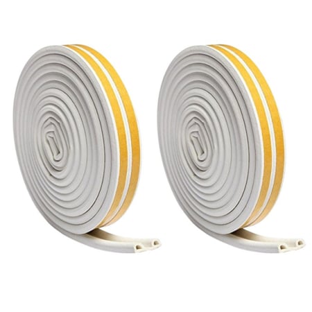 Pachete Promoționale - Set 2 buc Banda autoadeziva pentru etansarea usilor si ferestrelor Profil P 9mm x 5.5mm Rezistenta UV Cauciuc EPDM 6 m Alb – IoArtify.ro
