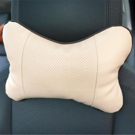 Set 2 Perne pentru Tetiera Auto din Piele Ecologică Bej – Confort și Stil pentru Călătorii Plăcute [3]