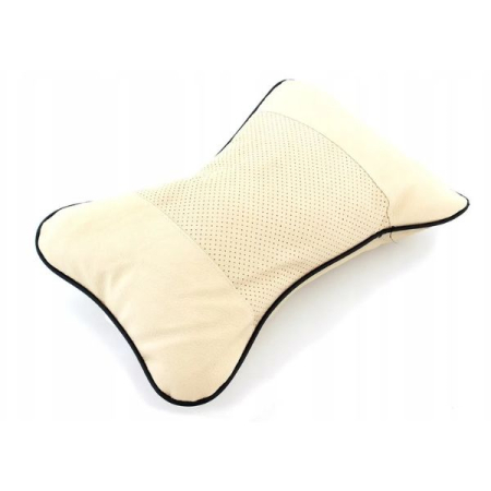 Set 2 Perne pentru Tetiera Auto din Piele Ecologică Bej – Confort și Stil pentru Călătorii Plăcute [1]
