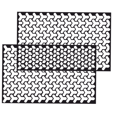 Set 2 folii autoadezive decupate pentru decorarea stopurilor auto dimensiune 2 x 48 x 30 cm culoare Negru Mat model HONEYCOMB TRIANGLE – IoArtify.ro [3]