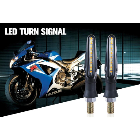 Set 2 Lămpi Semnalizare Moto Secvențială cu 2 Funcții – Pozitie și Semnalizare, 12V, Decor Plastic Negru [3]