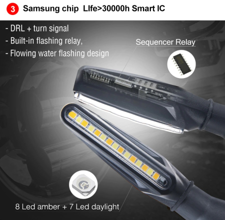 Set 2 lampi Semnalizare Moto SECVENTIALA cu 2 functii pozitie si semnalizare 12V – IoArtify.ro [6]