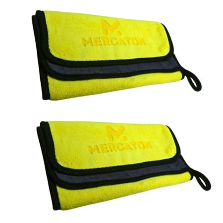 Diverse - Set 2 Lavete Profesionale Mercaton din Microfibra Ultra-Absorbante 800 GSM pe metru pătrat Gri cu Galben 30 x 60 cm – IoArtify.ro