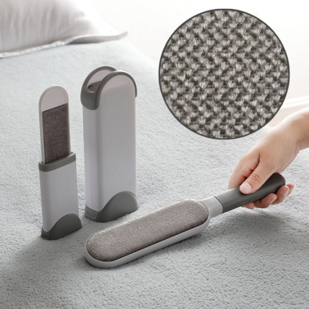 Set 2 perii pentru indepartarea scamelor si a parului animalelor de companie Travel size PP Gri cu maner ergonomic – IoArtify.ro [3]