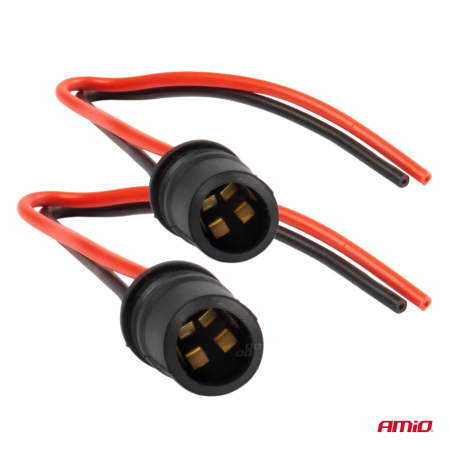 Set 2 Socluri Bec T10 W5W W3W cu Cabluri Siliconate, Rezistență și Durabilitate Garantată [1]