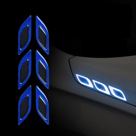 Stickere auto - Set 2 stickere reflectorizante DIAMOND cu insertie Carbon 5D culoare Albastra rezistente la apa - IoArtify.ro