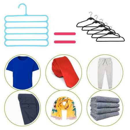 Set 24 Umerase Multifunctionale din Plastic cu 5 pozitii pentru Haine si Accesorii 31 x 31 cm Albastru – IoArtify.ro [2]