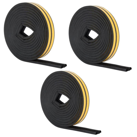 Casa si Gradina - Set 3 Banda Autoadezivă pentru Etanșare Uși și Ferestre, Durabilă, UV, Cauciuc EPDM, Maro, 6m