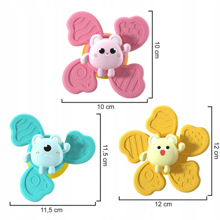 Set 3 Jucării Interactive FIDGET SPINNER J001 pentru Copii, Bebelusi și Baie – Distracție Senzorială și Dezvoltare [2]