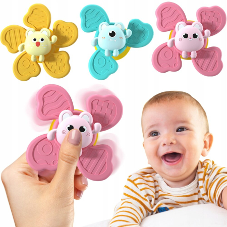 Papetărie - Set 3 jucarii interactive model FIDGET SPINNER J001 pentru copii sau bebelusi cu rotatie lina – IoArtify.ro