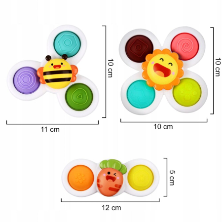 Set 3 Jucării Interactive Pop Up Fidget Spinner pentru Copii și Bebelusi – Distracție Senzorială Colorată [3]