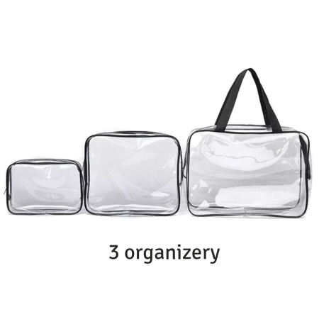 Set 3 Organizatoare Cosmetice Transparente pentru Călătorii - Compact, Practic și Ușor de Transportat [4]