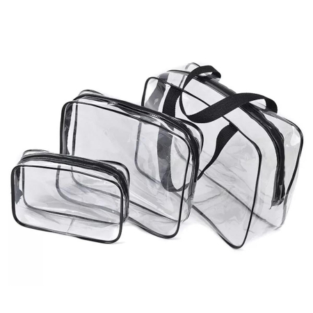Set 3 Organizatoare Cosmetice Transparente pentru Călătorii - Compact, Practic și Ușor de Transportat [3]