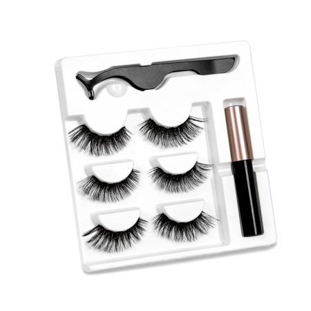 Set 3 Perechi Gene Magnetice Reutilizabile + Pensetă și Creion Ochi – Efect Natural și Rezistent la Apă [1]