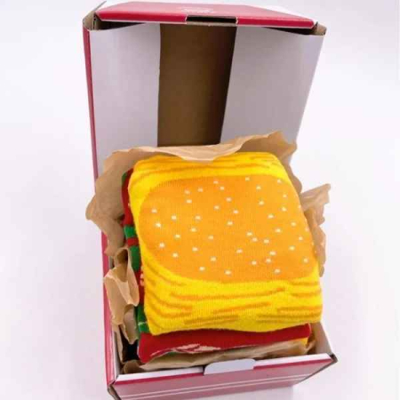 Set 3 Sosete XXL in Cutie Amuzata Model Hamburger Bumbac 100% – IoArtify.ro [3]