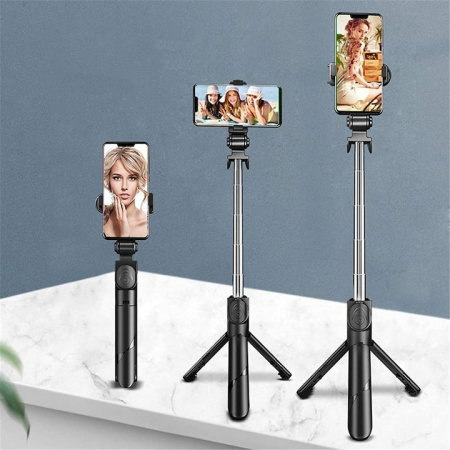 Set 3in1 Selfie Stick cu Lampa LED si Trepied conectare Bluetooth alimentare USB AVX-KX5688 – IoArtify.ro [1]
