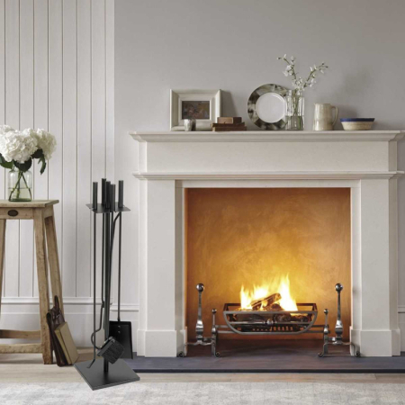 Set 4 Accesorii cu Suport pentru Semineu si Soba din Fier Forjat 81 cm Negru cu Manere Ergonomice – IoArtify.ro [4]