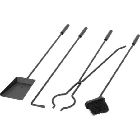 Set 4 Accesorii cu Suport pentru Semineu si Soba din Fier Forjat 81 cm si Covoras Metalic 40x47.5 cm Rezistent la Temperaturi Ridicate – IoArtify.ro [2]