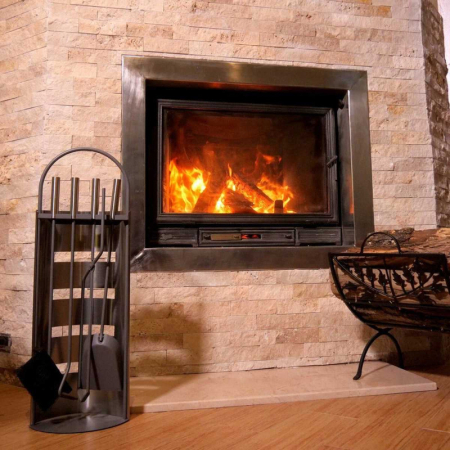 Set 4 Accesorii cu Suport pentru Semineu si Soba din Inox 66 cm si Covoras Metalic 40x47.5 cm Rezistent la Temperaturi Ridicate – IoArtify.ro [4]